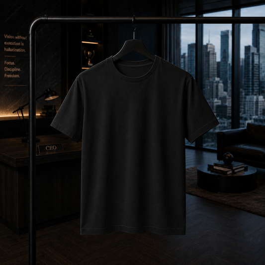 Polera Negra 100% algodón pima